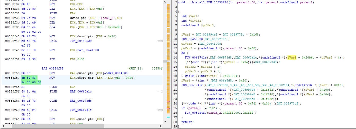 Resources function decompiled in ghidra