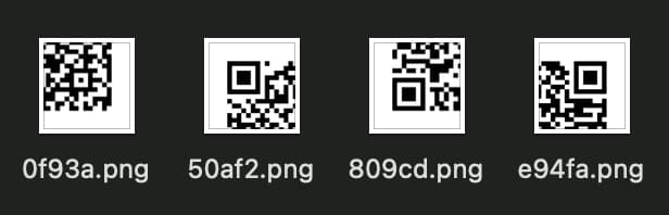 All 4 pieces of the QR code